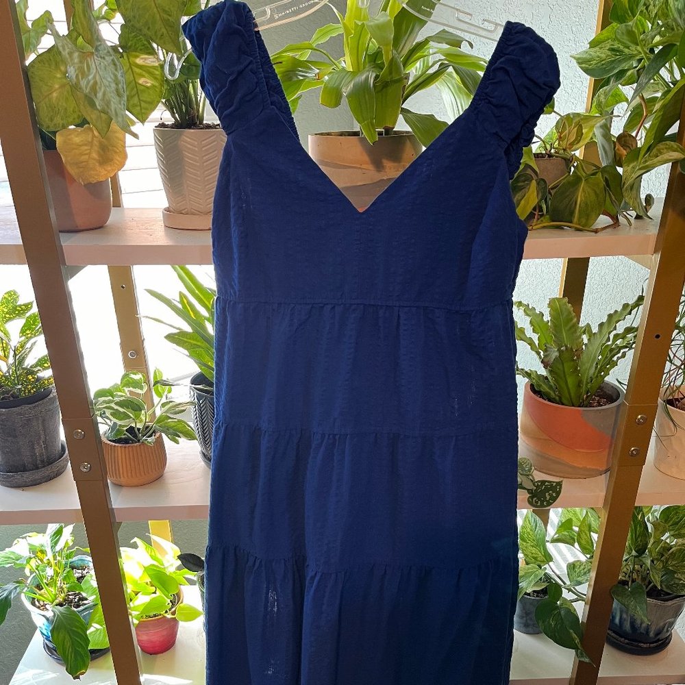 Royal Blue Cap Sleeve Casual Maxi Dress - Old Navy